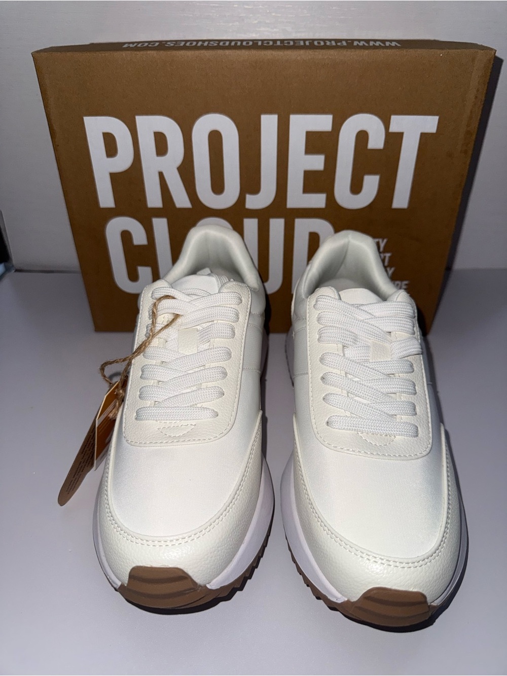 Project Cloud Memory Foam Sneakers Women’s Size 7.5 Cream Comfort Walking Shoes